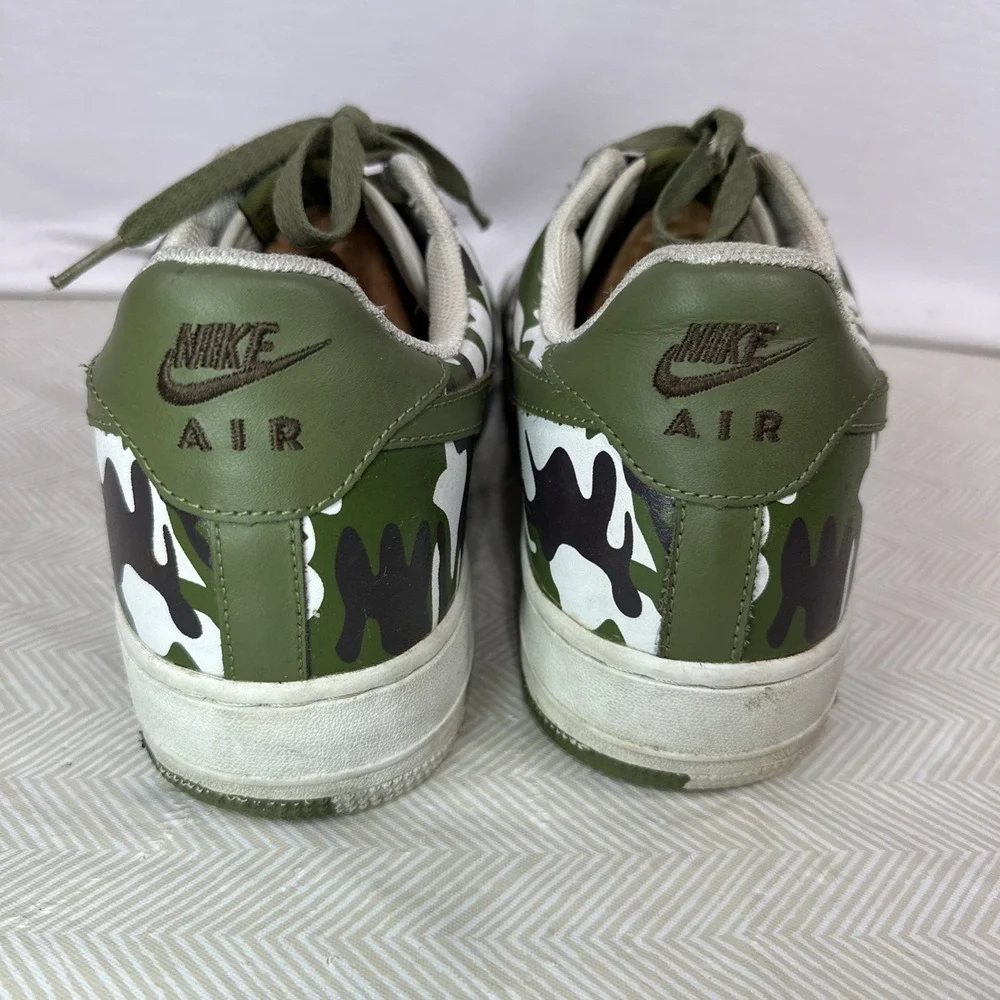NIKE AIR FORCE 1 CAMO Size 12 306353‎ 131 White Green Sneakers 2004 Low Top Shoe